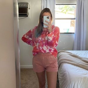 Pink tie dyed sweater